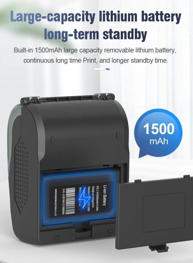 Portable Thermal Printer Handheld 58mm Receipt Printer for Retail Stores Restaurants Factories Logistics,USB Rechargeable,Black - Image 5