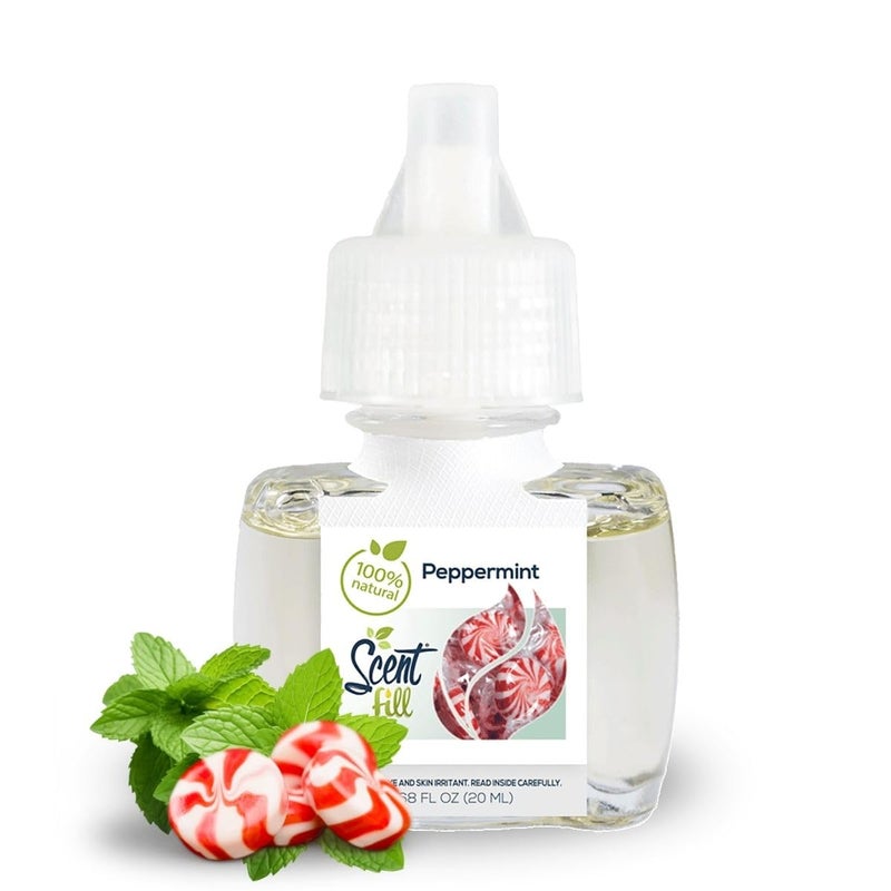 Scent Fill 100% Natural Peppermint Plug in Air Freshener, Scented Oil Refills, 2 Refills + Diffuser - Image 2