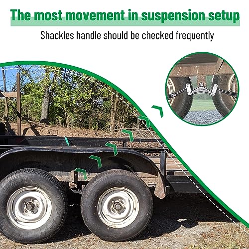 Racewill Tandem Axle Trailer Shackles Kit: 2 Packs Trailer Shackles with Trailer Shackle Bolts, 2-1/4" Trailer Shackle Straps (225), Used On Dual-Axle Systems - Image 3