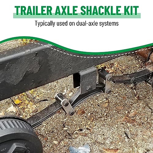 Racewill Tandem Axle Trailer Shackles Kit: 2 Packs Trailer Shackles with Trailer Shackle Bolts, 2-1/4" Trailer Shackle Straps (225), Used On Dual-Axle Systems - Image 2