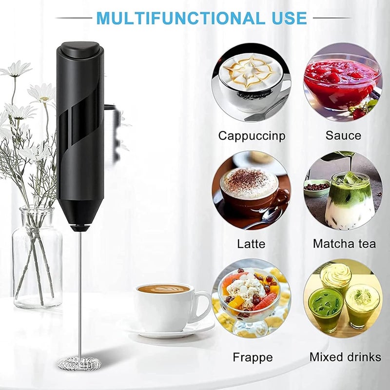JENICO WORLD Milk Frother Beater for Coffee Handheld Stainless Steel Electric Whisk Battery Powered Foam Maker Mini Coffee Mixer Blender for Drink - Image 5