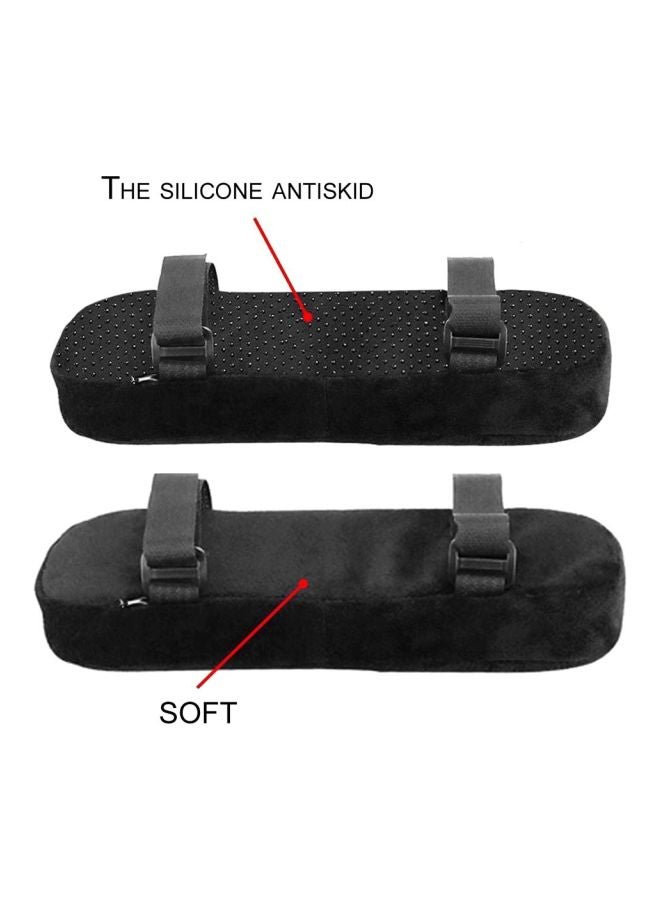 2-Piece Chair Armrest Pads Black 500x150x60mm - Image 3