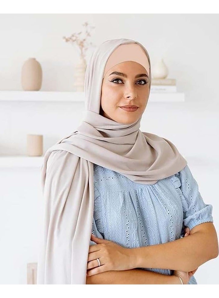 YIM-VIBEHAUS 3PCS Under Hijab Head Cap Muslim Under Scarf Hijab Cap Solid Color Women Under Scarf Hat Hijab Cap Stretchy Sleeping Cap - Image 5