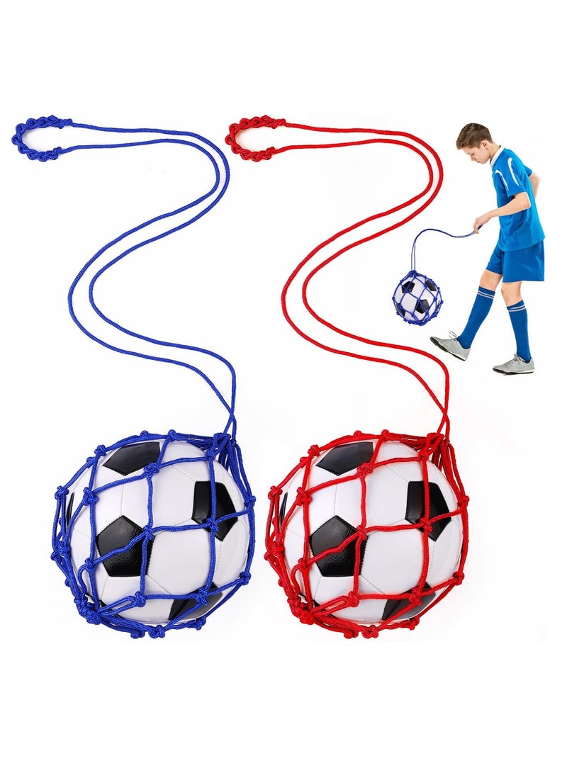 2 Pack Football Kick Trainer Soccer Ball Net Kicker, Fits Ball Size 3, 4, 5, Solo Soccer Kick Practice Training Aid for Youth Adults - Image 1