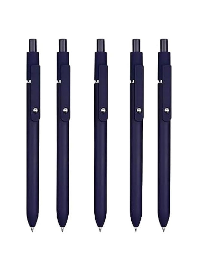 Generic Point Pens 5pcs Quick Dry Ink Gel Pens Fine Point Retractable Roller Ball Pens Black Ink Smooth Writing for Writing Diary Black Pen (Color : Blue C)  - Image 1
