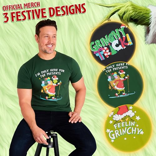 The Grinch Gifts Christmas T Shirts for Men, Teens, 3 Pack Crew Neck Tees, Tshirt Lounge Wear Dr Seuss for Men (L, Multi 3 Pack) - Image 3