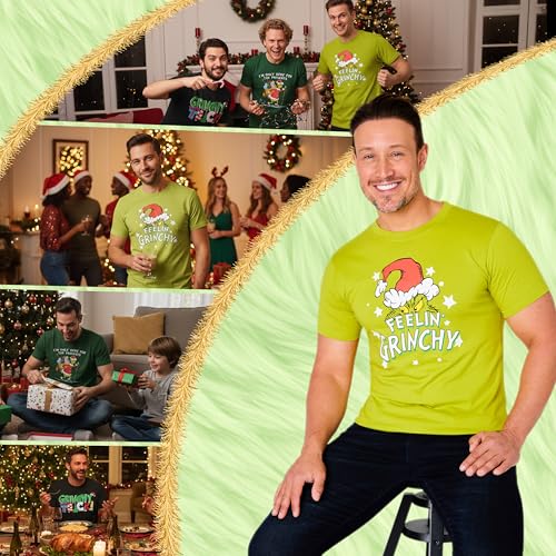 The Grinch Gifts Christmas T Shirts for Men, Teens, 3 Pack Crew Neck Tees, Tshirt Lounge Wear Dr Seuss for Men (L, Multi 3 Pack) - Image 5