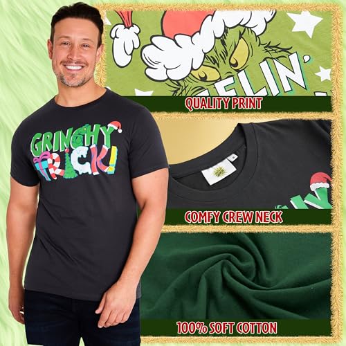 The Grinch Gifts Christmas T Shirts for Men, Teens, 3 Pack Crew Neck Tees, Tshirt Lounge Wear Dr Seuss for Men (L, Multi 3 Pack) - Image 4