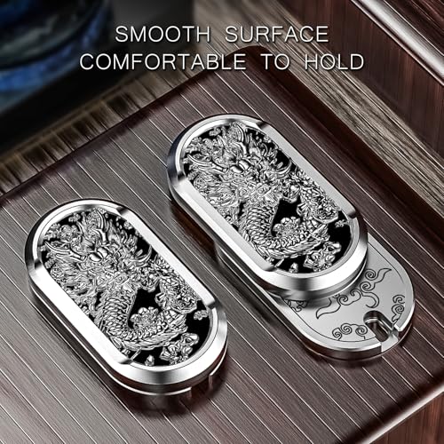 HIDEDC Rotation Fidget Slider Metal Fidget Toys Adults Haptic Coin Infinite Rotation Push EDC Fidget Toys Sensory Toy for Adults Executive Desk Toy for Keep Focus Stress Relief Dragon - Image 5