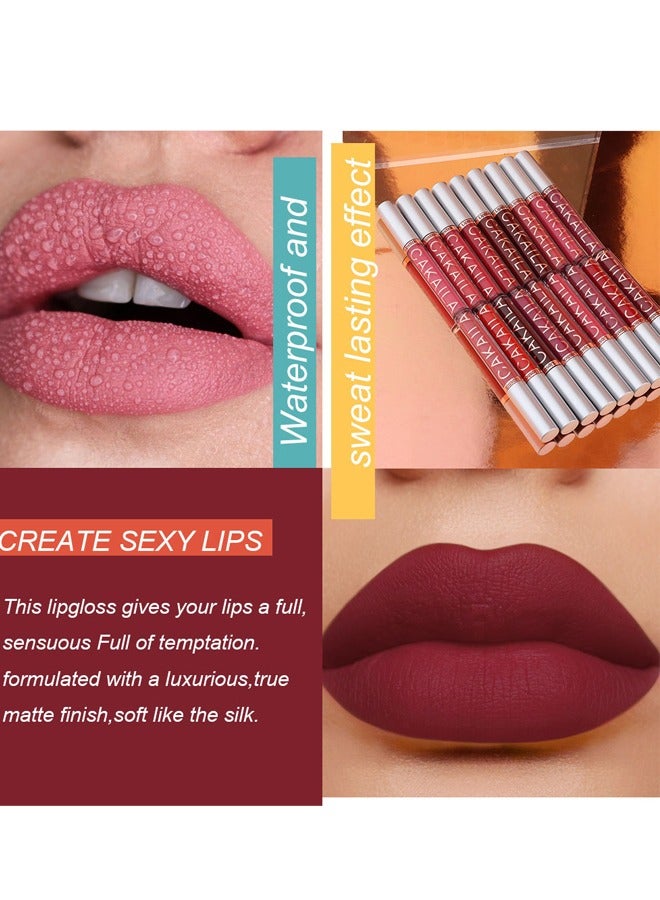 CAKAILA 10 Pcs Matte Liquid Lipstick Set Contains Smooth Lip Lacquer,  Moisturizing Long Lasting Waterproof Lip Makeup Set For Women  - Image 5