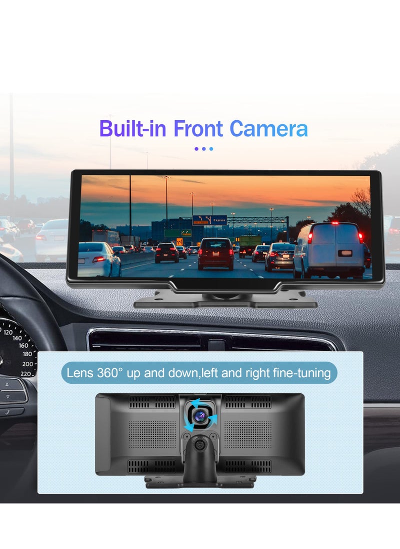 Generic - 9.26" Wireless Car Stereo with Apple CarPlay, Dash Cam, and 1080P Backup Camera. Portable Touchscreen GPS, Bluetooth, AirPlay, AUX/FM, Google, and Siri Integration for Your Vehicle. - Image 1