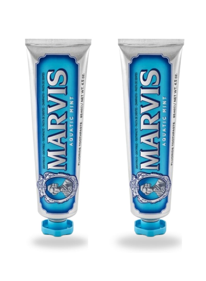 Marvis Pack of 2 Aquatic Mint Toothpaste 85ml