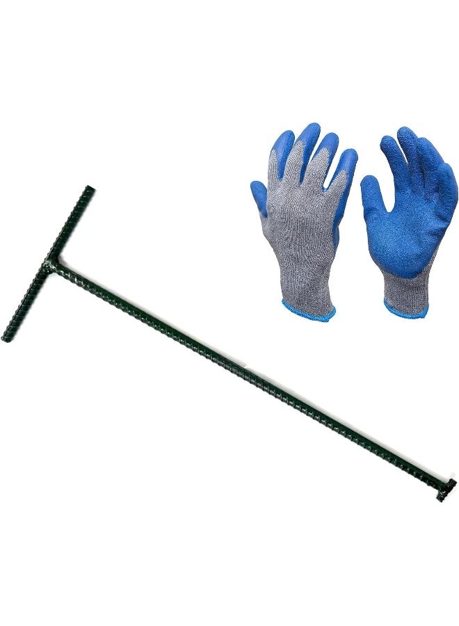 Biella Manhole Open Key (50Cm) And Grip Gloves For Using Heavy Concrete Sewer Drainage Ditch Rolling Gate - Image 1