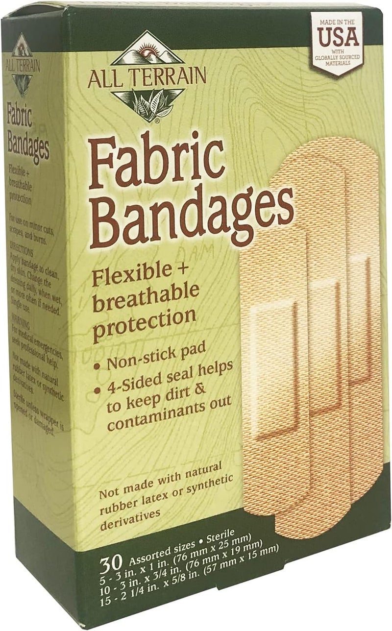 All Terrain Fabric Bandages - 30 Assorted Sizes for Flexible and Breathable Protection - Image 3