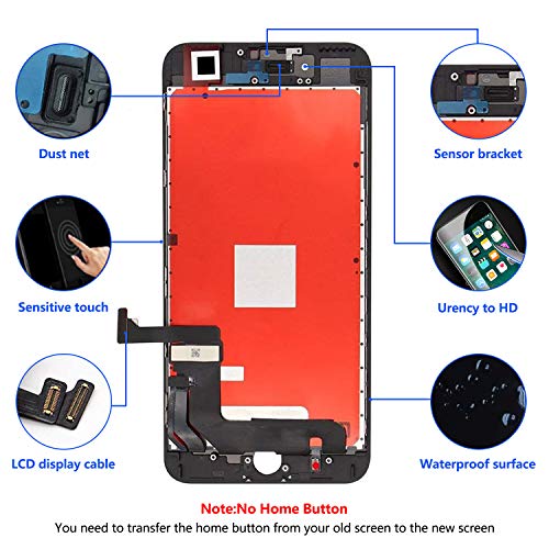 Diykitpl for iPhone 7 Plus Screen Replacement 5.5 Inch Black, Diykitpl 3D Touch LCD Screen Digitizer Replacement for A1661,A1784,A1785, with Repair Tools Kit+Waterproof Frame Adhesive+Screen Protector - Image 2