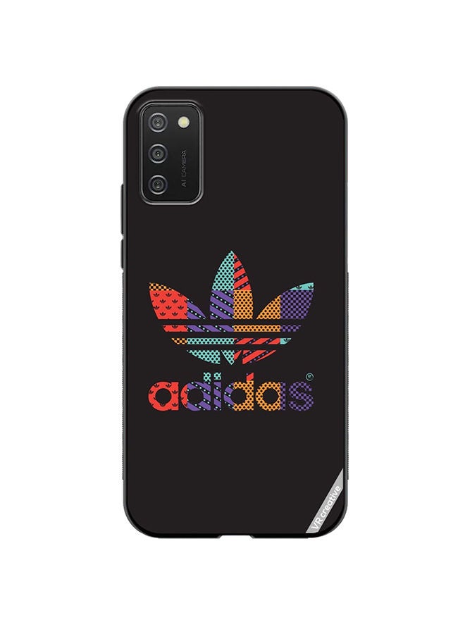 VR CREATIVE غطاء حماية لهاتف سامسونج جالاكسي A02s بتصميم أديداس متعدد الألوان - Image 1