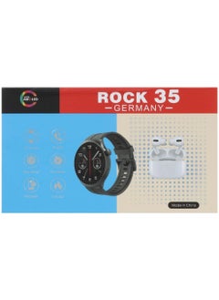 Brandcode The ROCK 35 Smartwatch Offers a Range of Impressive Features that Enhance its Usability and Functionality. Firstly, It Supports Calling, Allowing Users To Make and Receive Calls Directly from the Watch, making Communication Seamless.  - Image 2