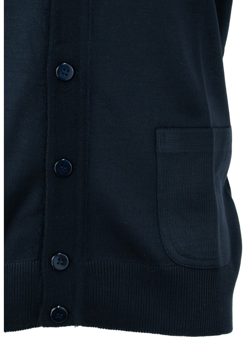Oppland - Men's V-Neck Buttoned Double Pocket Classic Model Casual Cut Thin Wool Woven Vest - Image 1