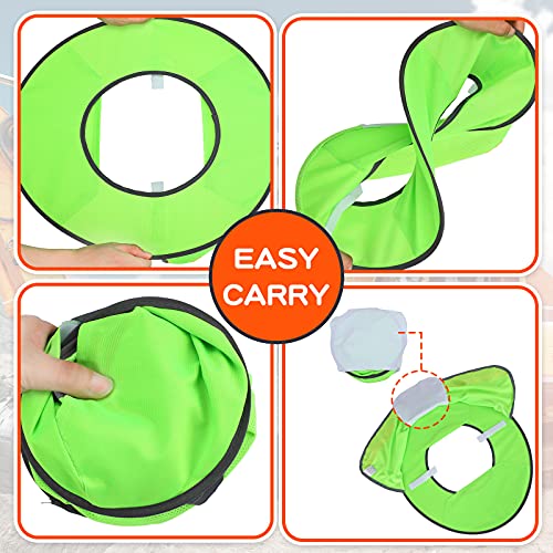 SATINIOR 2 Pcs Sun Hard Hat Neck Protection High Visibility Full Brim Mesh Sun Protection and Neck Gaiter Bandana Face Scarf for Construction Helmet Hard Hat Accessories, Reflective(Green) - Image 4