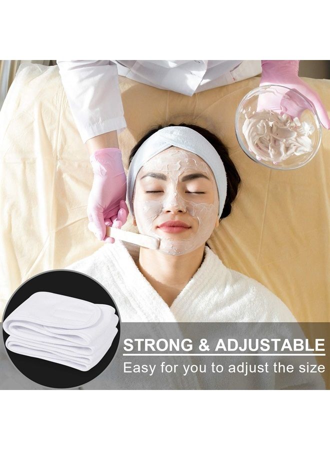Whaline Spa Facial Headband Make Up Wrap Head Terry Cloth Headband Adjustable Towel for Face Washing, Shower, 3 Pieces (White, Black, Pink) - Image 3