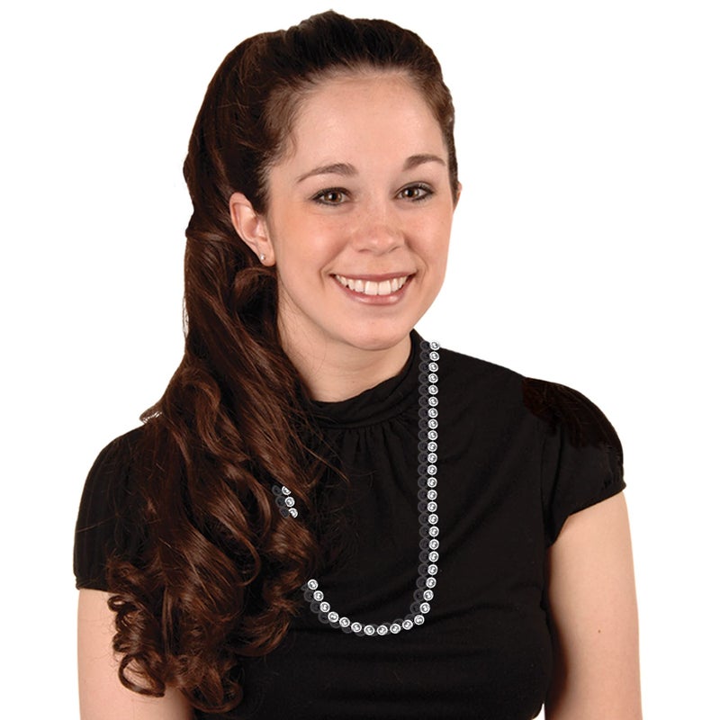 Beistle Black & Silver Party Beads - Small Round - Image 2