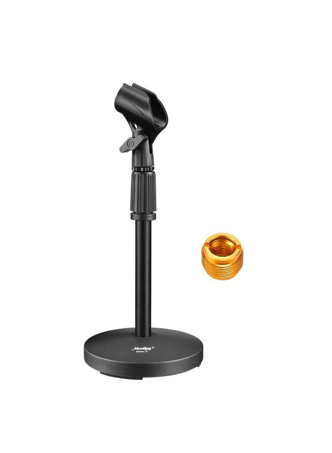 Moukey Desktop Microphone Stand, Moukey Upgraded Adjustable Table Mic Stand with Non-Slip Metal Base for Blue Yeti Snowball Spark, Other Microphone, height adjustment 9.84” to 14.17”-MMs-2 - Image 1