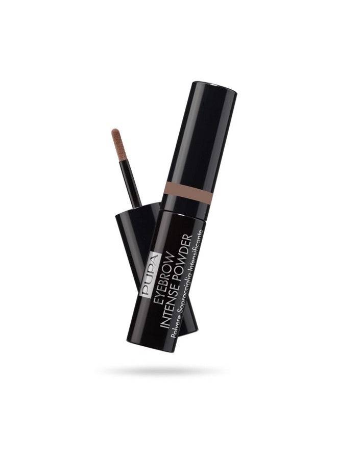 PUPA - Pupa Milano Eyebrow Intense Powder - Instant Tinting Brow Definer Powder - Buildable, Soft, Smudge Proof Texture - Gives Thin, Sparse Brows Natural Color and Shape - 002 Brown - 0.035 oz - Image 1