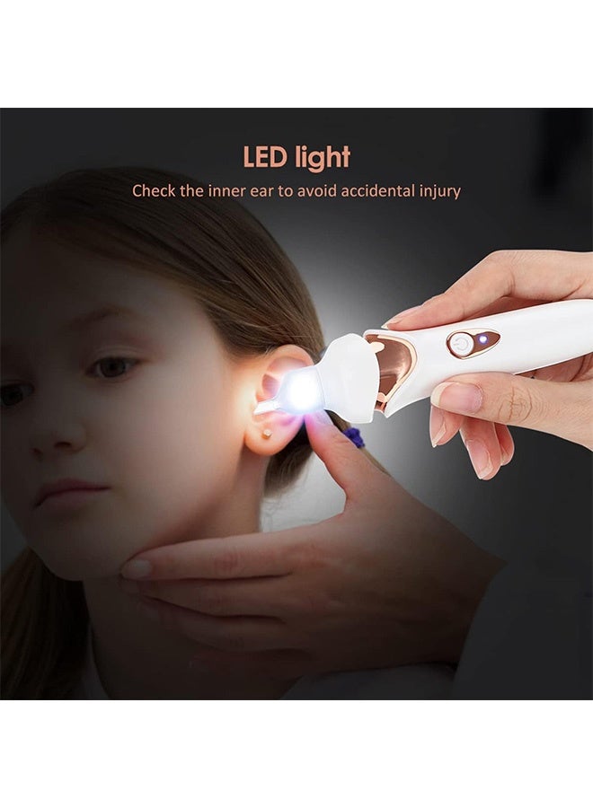 Quantum Charging Ear Scoop, Electric Earwax Removal Kit with LED Light, USB Charge Reusable Safe Electric Ear Suction for Adults Kids (White) - Image 2