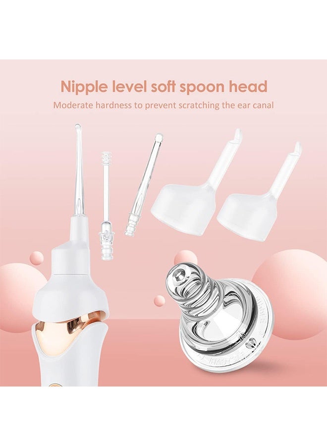 Quantum Charging Ear Scoop, Electric Earwax Removal Kit with LED Light, USB Charge Reusable Safe Electric Ear Suction for Adults Kids (White) - Image 5