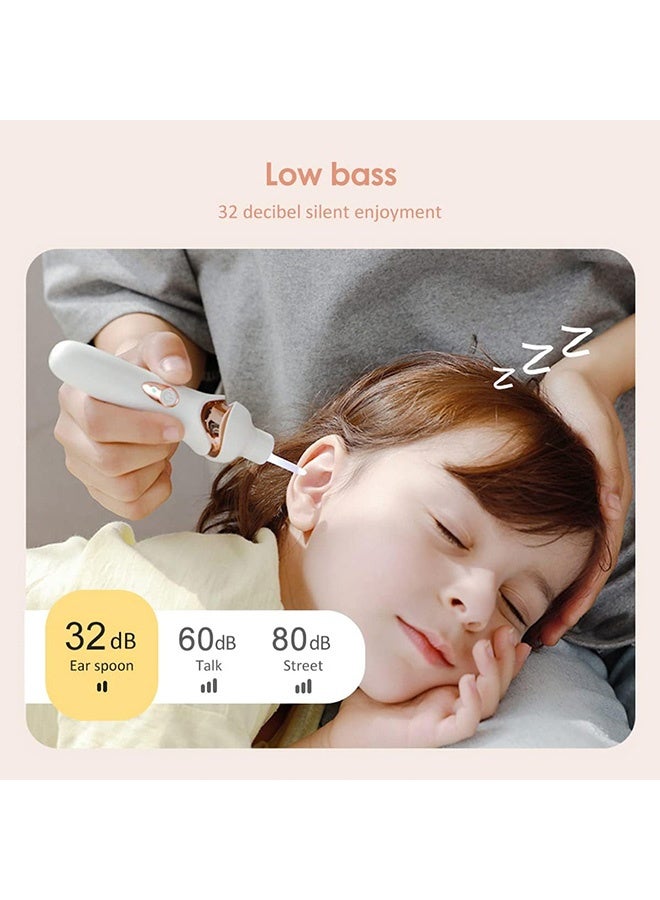 Quantum Charging Ear Scoop, Electric Earwax Removal Kit with LED Light, USB Charge Reusable Safe Electric Ear Suction for Adults Kids (White) - Image 4