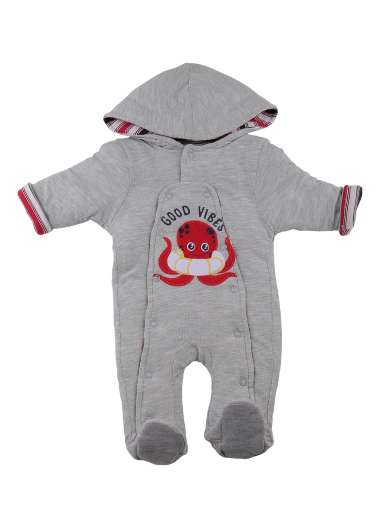 El Sayaad Boys' lined jumpsuit with octopus print 