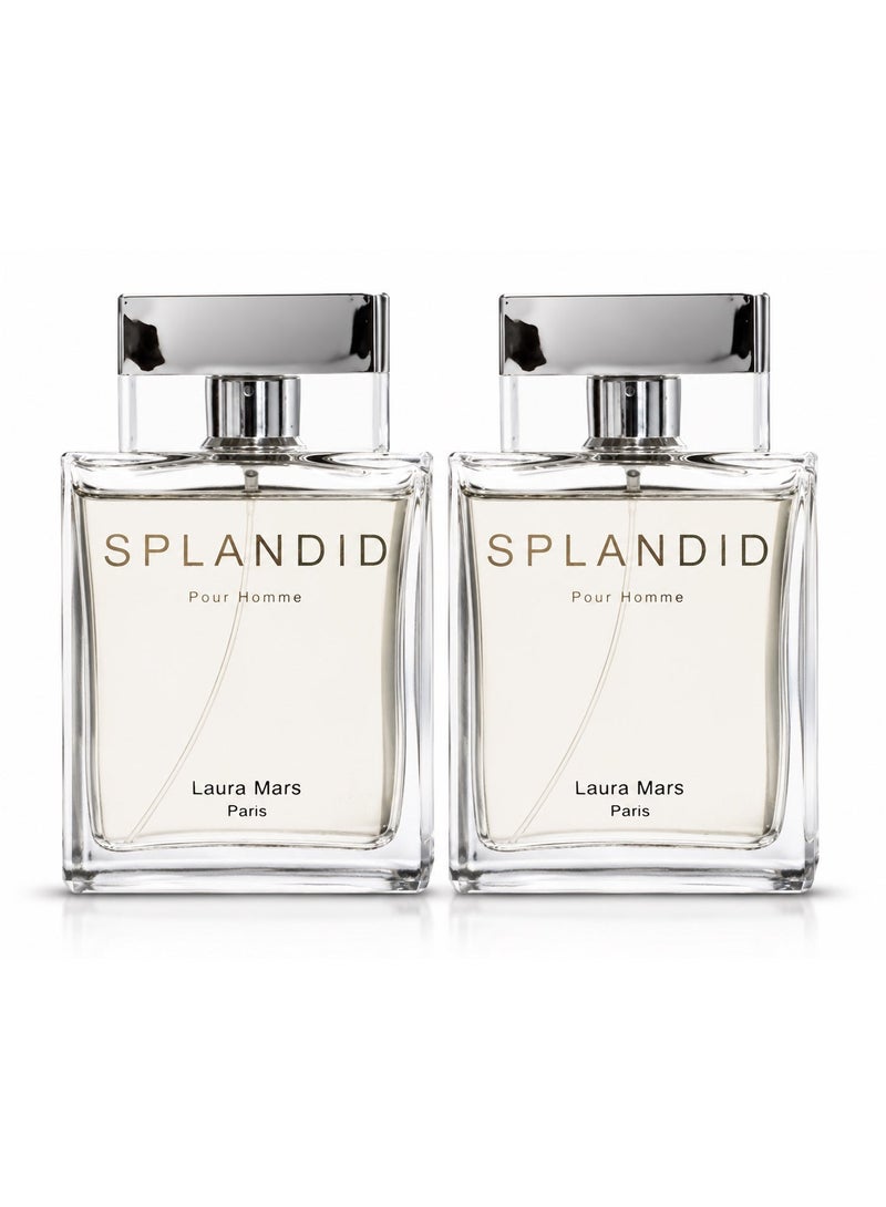 02 Pcs of Laura Mars Splandid Pour Homme Eau de Parfum, 100ml