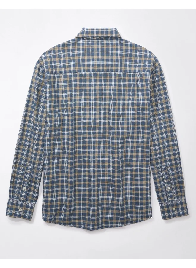 امريكان ايجل Regular Fit Long Sleeve Checked  Oxford Shirt