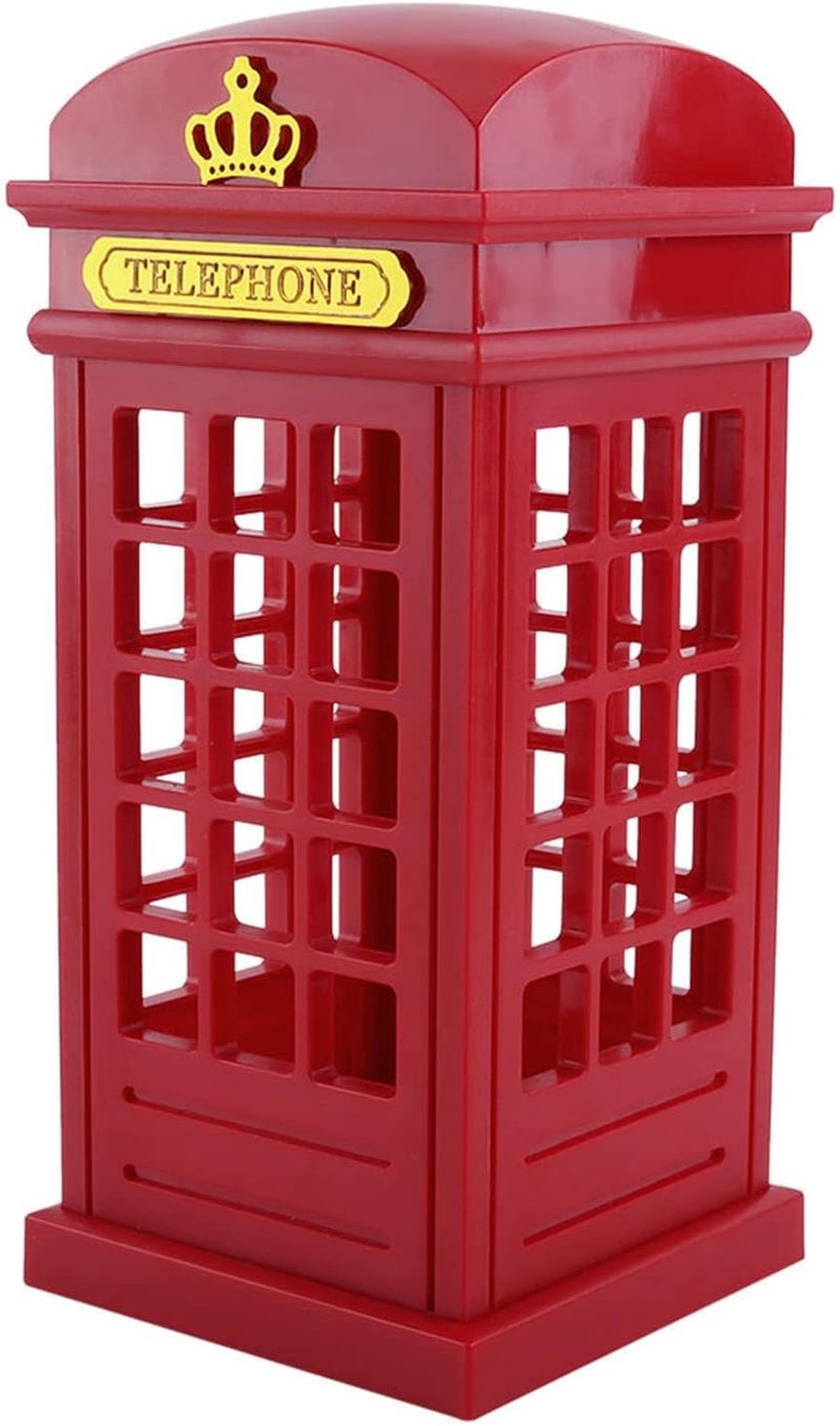 Retro Telephone Booth Night Light, Classic LED with Yellow Warm Light, Eye Protective, Dimmable, USB Charging for Bedroom, Kids Room, Office, Gift for Men Women Teens, Red - Image 1
