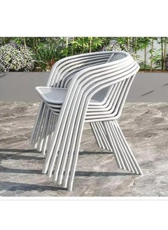 KUSTOMDECO Kustom Deco 5-Piece Outdoor Bistro Set, Glass Top Round Table with 2 Black Mesh Chairs, Patio Furniture for Balcony Grey  - Image 5