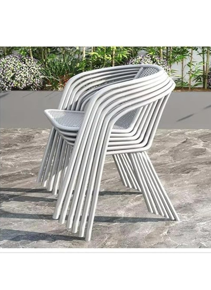 KUSTOMDECO - Kustom Deco 5-Piece Outdoor Bistro Set, Glass Top Round Table with 2 Black Mesh Chairs, Patio Furniture for Balcony Grey - Image 1