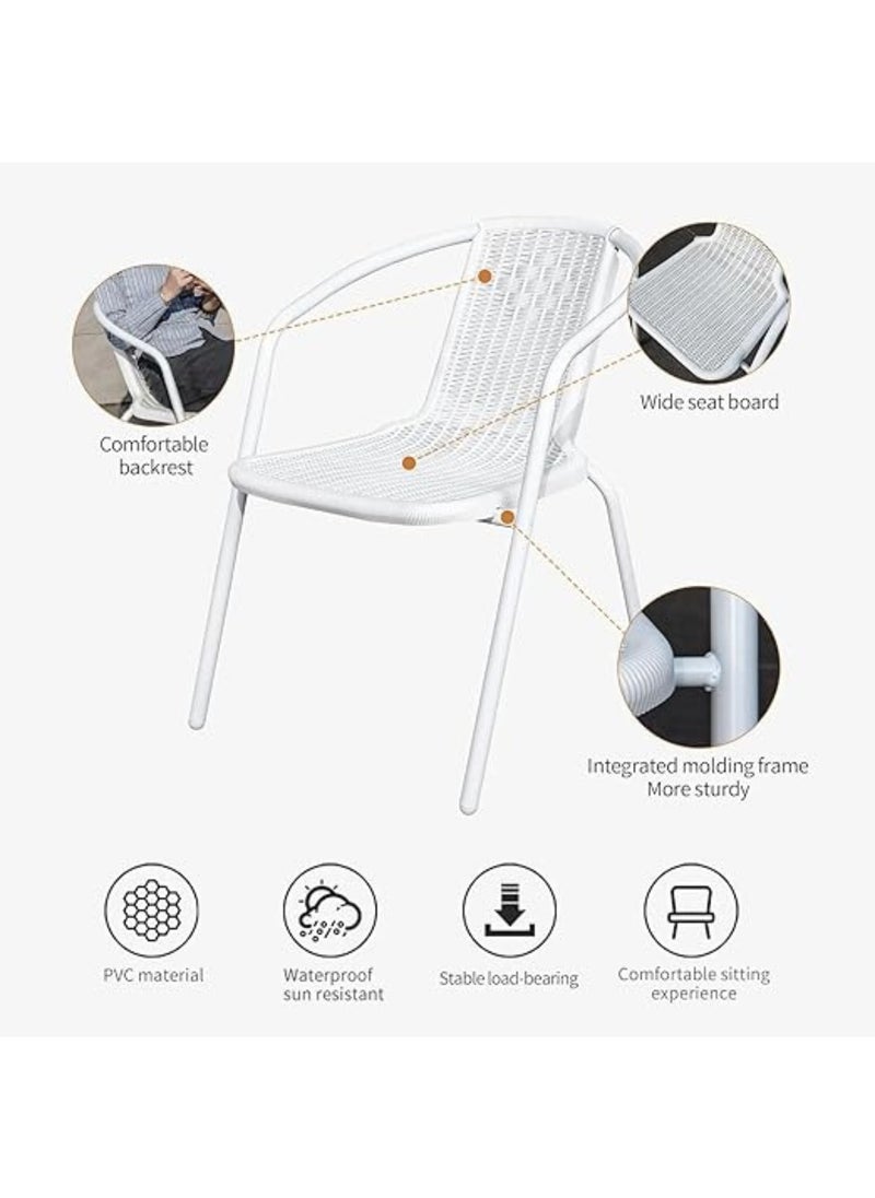 KUSTOMDECO - Kustom Deco 5-Piece Outdoor Bistro Set, Glass Top Round Table with 2 Black Mesh Chairs, Patio Furniture for Balcony Grey - Image 1