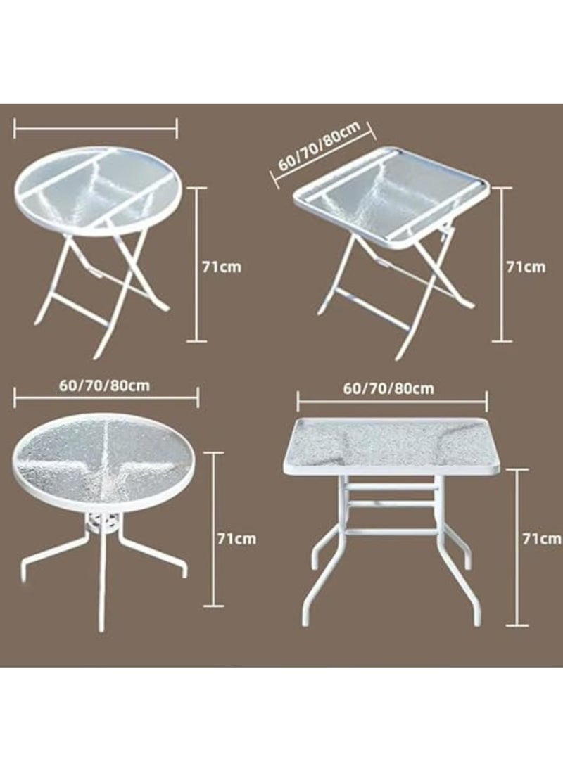 KUSTOMDECO - Kustom Deco 5-Piece Outdoor Bistro Set, Glass Top Round Table with 2 Black Mesh Chairs, Patio Furniture for Balcony Grey - Image 1