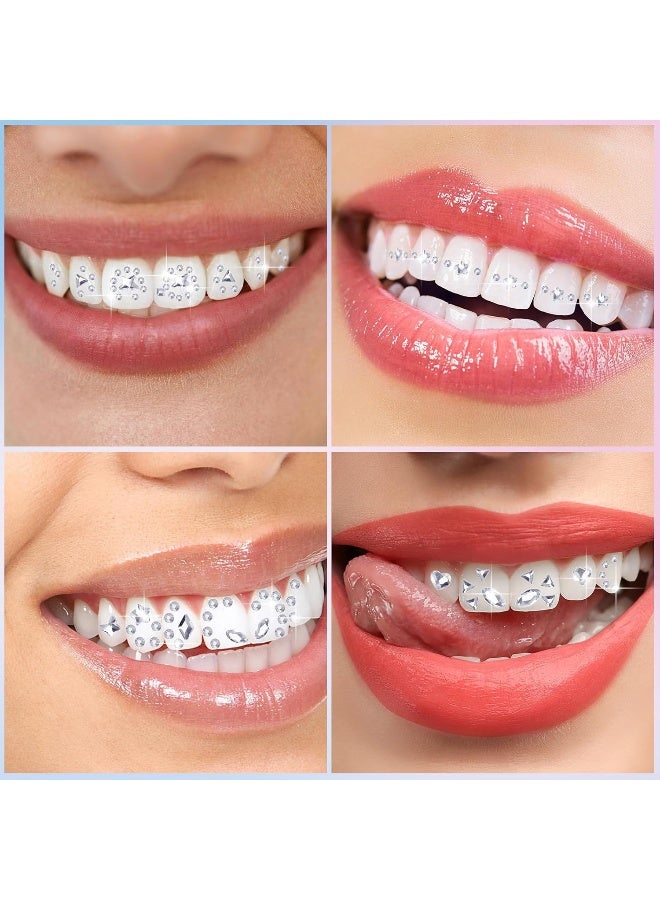 Leelosp 480 Pcs Tooth Gem Kit DIY Teeth Crystals Jewelry Fashionable Teeth Gems Kit Artificial Crystal Tooth Reflective Ornaments Without Glue White - Image 5