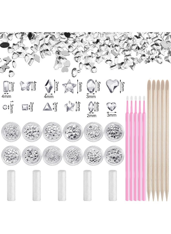 Leelosp 480 Pcs Tooth Gem Kit DIY Teeth Crystals Jewelry Fashionable Teeth Gems Kit Artificial Crystal Tooth Reflective Ornaments Without Glue White - Image 3