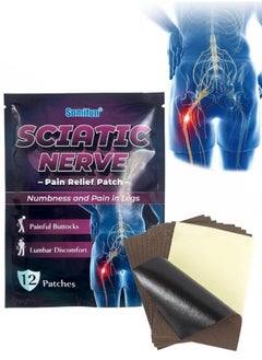 12 Pcs Sciatic Nerve Pain Relief Patch Multifunction High Potency Pain Reducing Patch Heat Patches for Sciatic Nerve Pain Sciatica Pain Relief Ointment Plasters
