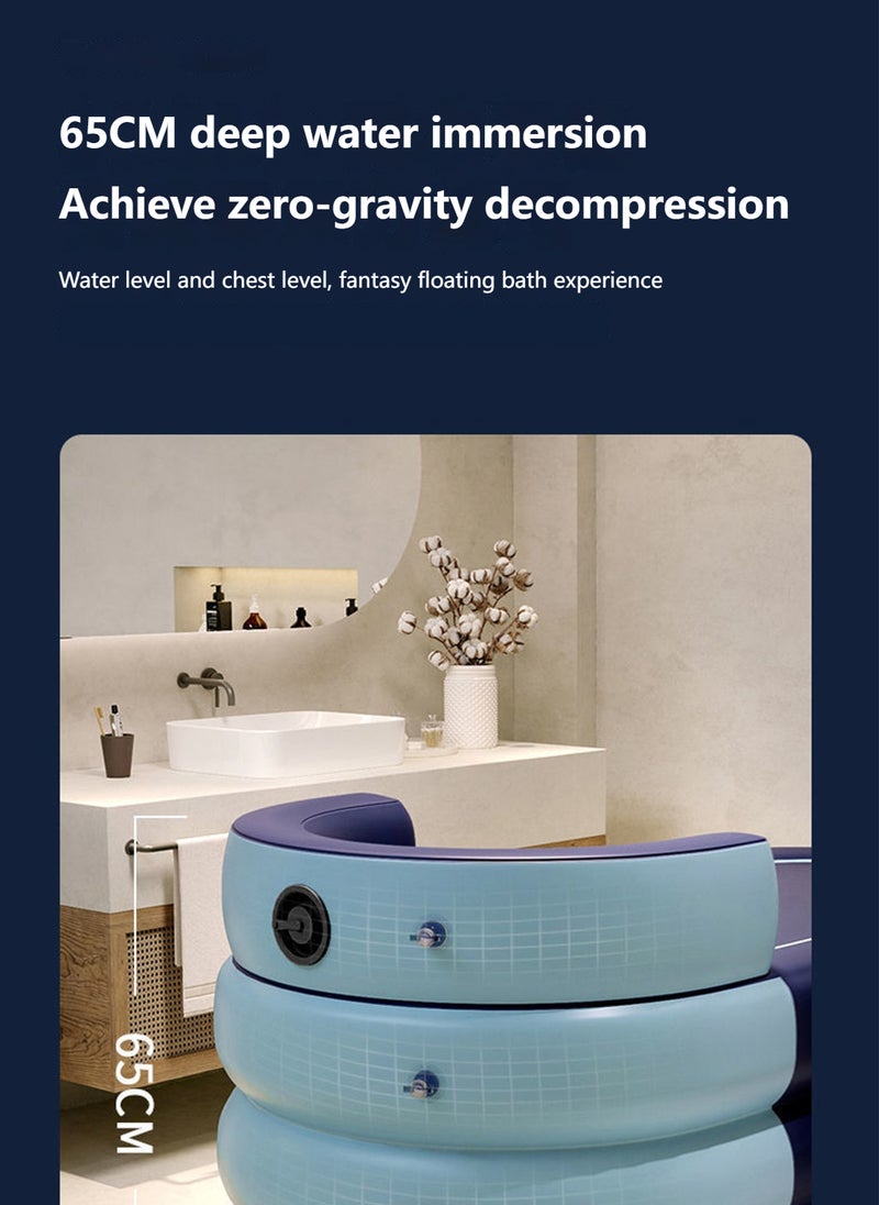 Sharpdo Household Foldable Inflatable Bathtub with Air Pump 140*84*65CM - Image 4