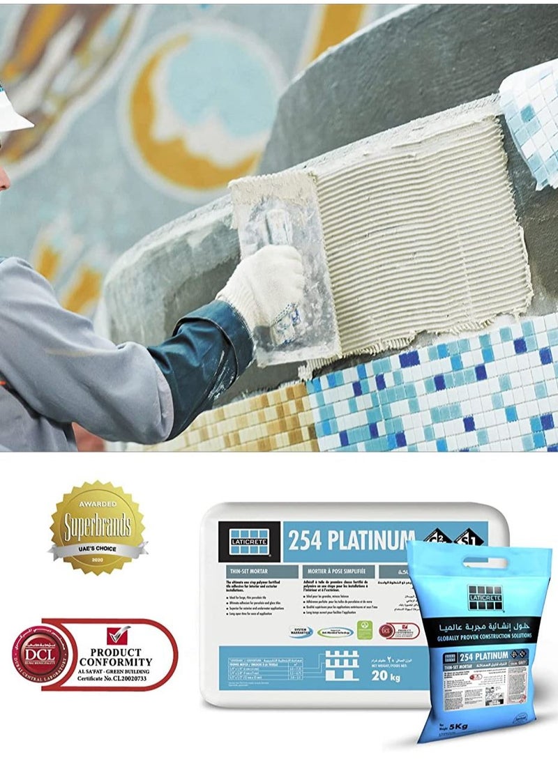 LATICRETE 254 Platinum Adhesive - White 5kg bag  - Image 2