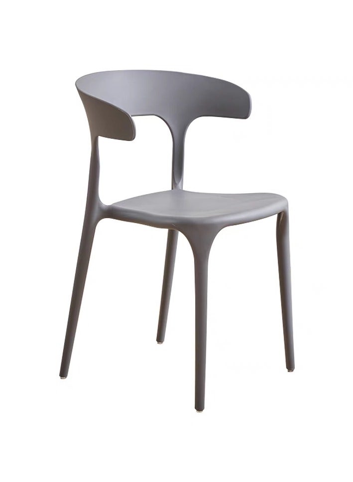 LANNY Jeffcoco Furniture Modern Mid Century Premium Plastic Chair,Curved Back Dining Chairs For Kitchen Garden Lounge Meeting Room,1 piece Grey - Image 1