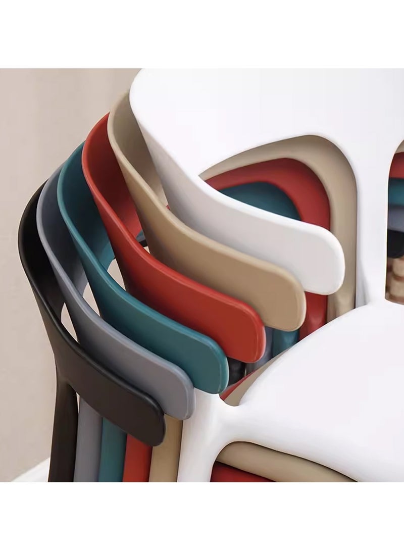 LANNY Jeffcoco Furniture Modern Mid Century Premium Plastic Chair,Curved Back Dining Chairs For Kitchen Garden Lounge Meeting Room,1 piece Grey - Image 3