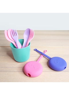OMIE OmieBox Utensil Refill Pack for OmiePod - Matches Bubble Pink or Lilac Purple OmieBox Utensil Set with Case - Reusable, Travel, Lunch Boxes - 6 pieces total (3 spoons + 3 forks) PODS NOT INCLUDED  - Image 4