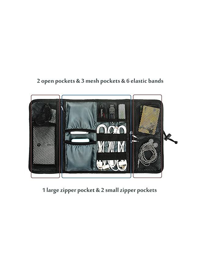 Procases ProCase Electronics Accessories Organizer Bag, Universal Electronic Travel Gadgets Carrying Case Pouch for Charger USB Cables SD Memory Cards Earphone Flash Hard Drive -Grey - Image 3