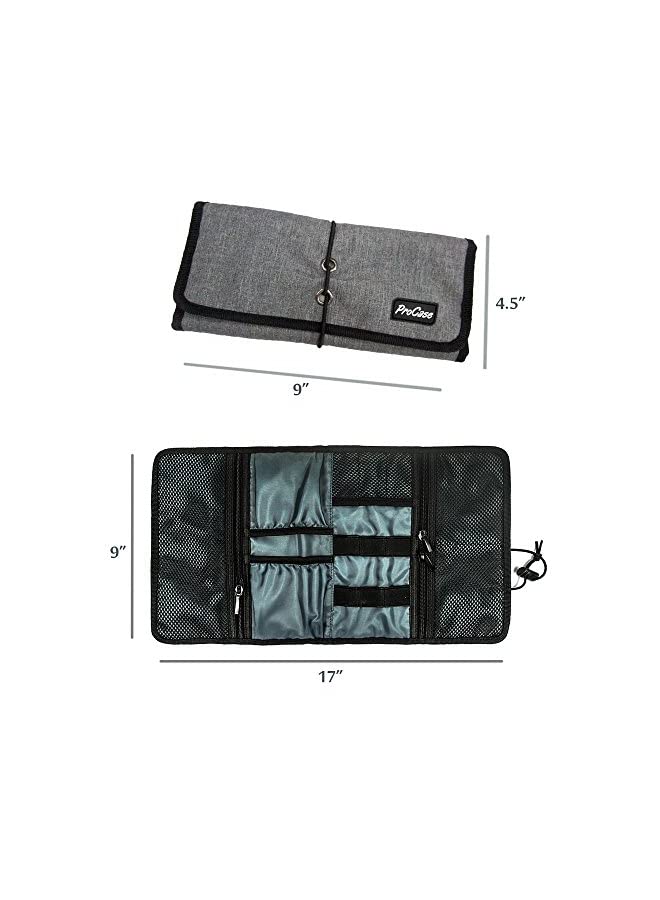 Procases ProCase Electronics Accessories Organizer Bag, Universal Electronic Travel Gadgets Carrying Case Pouch for Charger USB Cables SD Memory Cards Earphone Flash Hard Drive -Grey - Image 4