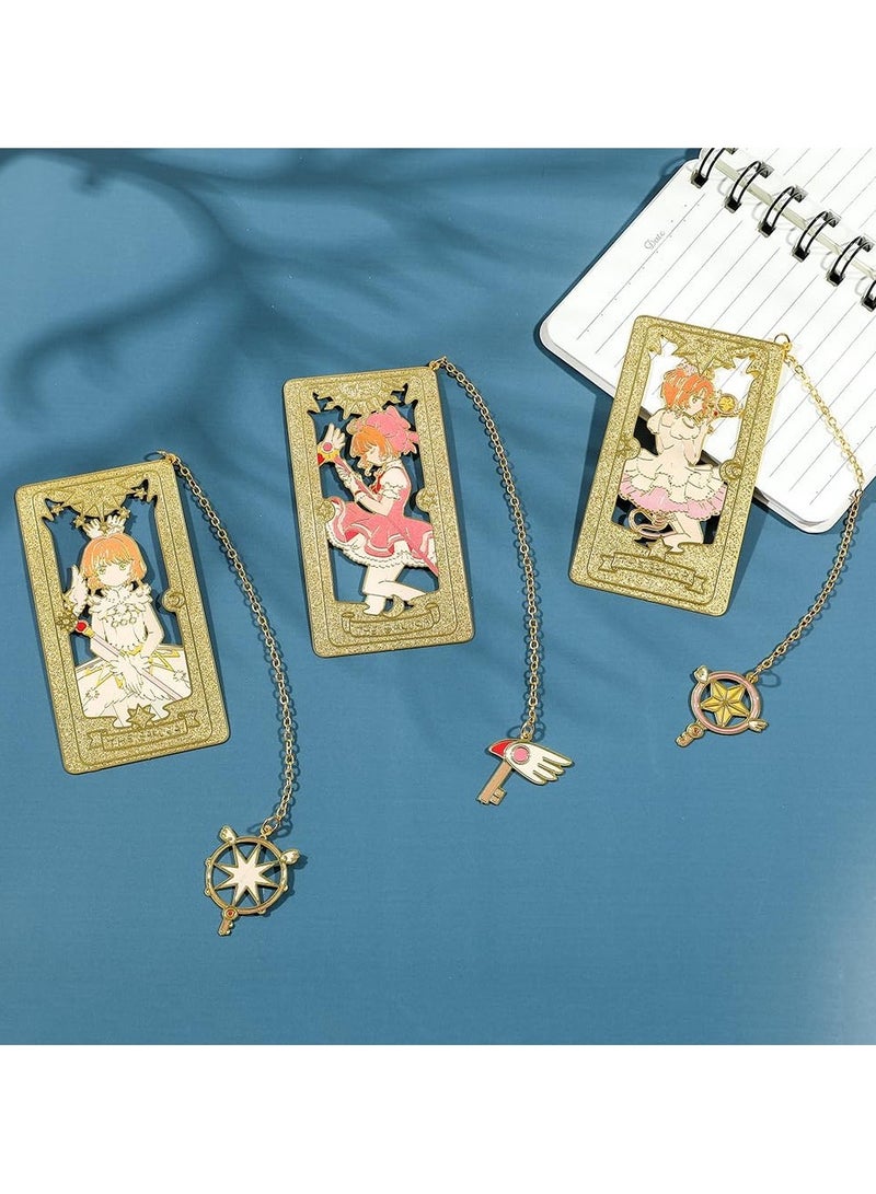 general Card Captor Anime Metal Bookmark - Pink Sakura Hollowed Out Metal Bookmark Gift for Girls Book Fans Anime Fans Collections - Image 5