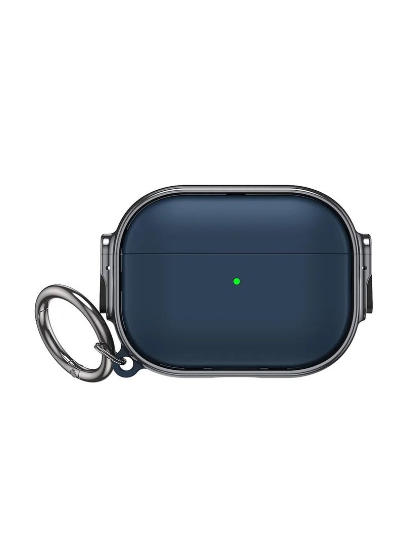 case for AirPods Pro 2nd Generation case 2022, Secure Lock Clip AirPod Pro 2 case, Hybrid Material, Full Body Protective Cover for New AirPod Pro 2 & AirPod Pro (Blue @ Black) 